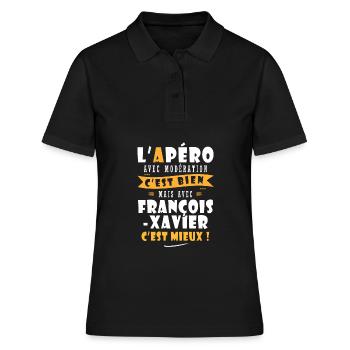 François-Xavier Cadeau Humour françois xavier - Polo Femme - noir - Devant - Ailine (174cm)
