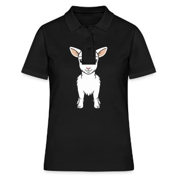 Citation humour petite chèvre - Polo Femme - noir - Devant - Ailine (174cm)