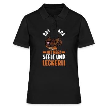 chien chien papa boxeur allemand papa boxeur allemand - Polo Femme - noir - Devant - Ailine (174cm)