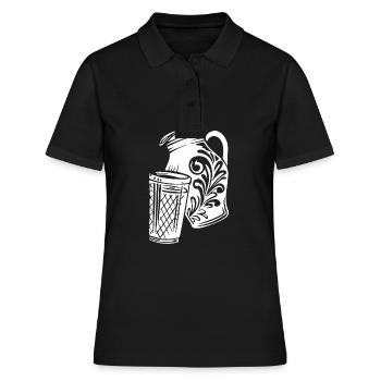 Apfelwein Hessisch Äppelwoi Geschenk Hessen Babbel - Frauen Polo Shirt - Schwarz - Vorne - Ailine (174cm)