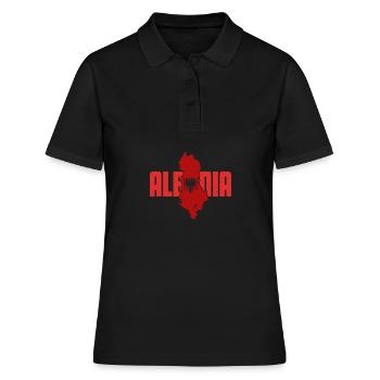 République d’Albanie Albanie Shqipëria Tirana Albanais - Polo Femme - noir - Devant - Ailine (174cm)