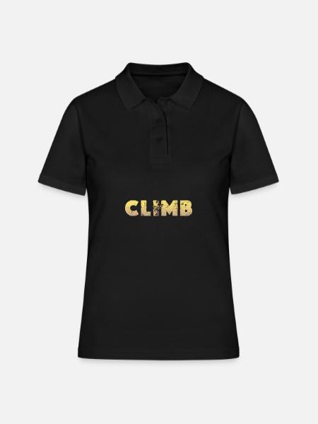 Mur de gymnase d’escalade de bloc - Polo Femme - noir
