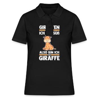 Giraffe Giraffen - Frauen Polo Shirt - Schwarz - Vorne - Ailine (174cm)