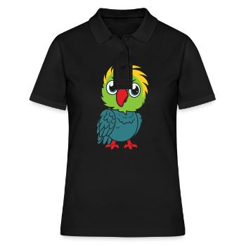 Humor kleiner Papagei - Frauen Polo Shirt - Schwarz - Vorne - Ailine (174cm)