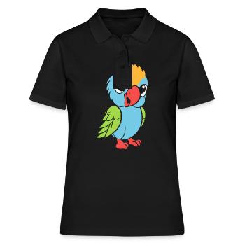 Humor kleiner Papagei - Frauen Polo Shirt - Schwarz - Vorne - Ailine (174cm)
