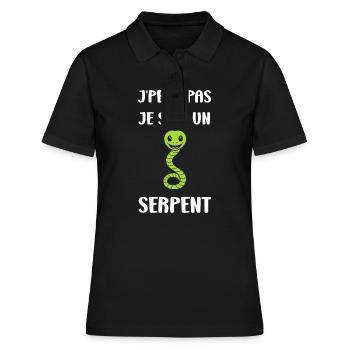 Humour petit serpent - Polo Femme - noir - Devant - Ailine (174cm)
