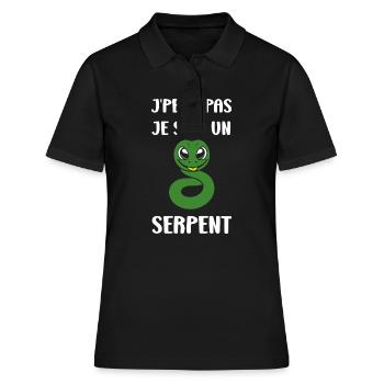 Humour petit serpent - Polo Femme - noir - Devant - Ailine (174cm)