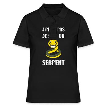 Humour petit serpent - Polo Femme - noir - Devant - Ailine (174cm)