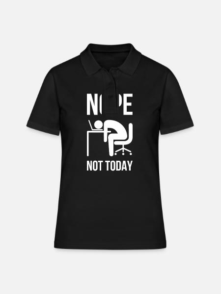 Non, pas aujourd’hui. Paresseuse au travail - Polo Femme - noir