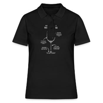 Wein Glas Anatomie - Frauen Polo Shirt - Schwarz - Vorne - Ailine (174cm)