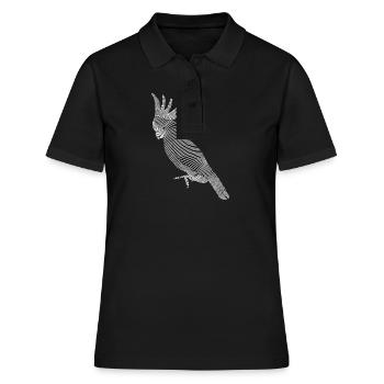 Croquis d’oiseau cacatoès - Polo Femme - noir - Devant - Ailine (174cm)