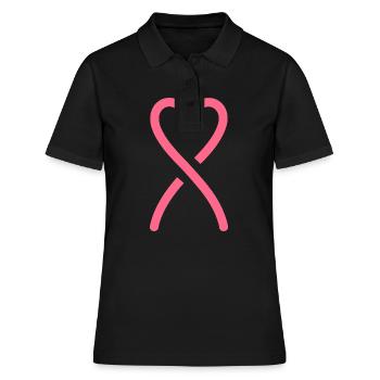 Sensibilisation cancer du sein - Polo Femme - noir - Devant - Ailine (174cm)