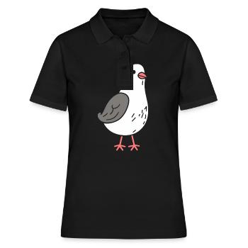 Taube - Frauen Polo Shirt - Schwarz - Vorne - Ailine (174cm)