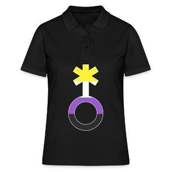 Nonbinary Gender Neutral Symbol Nonbinary - Women's Polo Shirt - black - Front - Ailine (174cm)