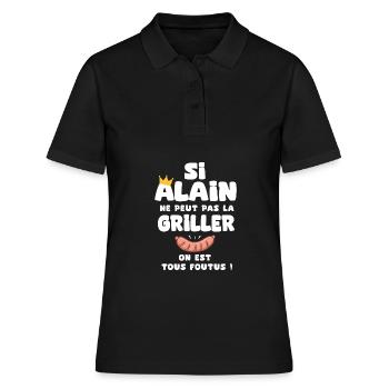 Alain roi barbecue cadeau alain fêtes - Polo Femme - noir - Devant - Ailine (174cm)
