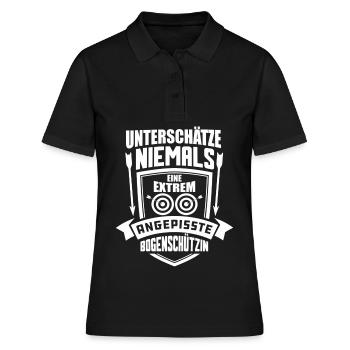 Bogenschießen Shirt Pfeil Bogen Armbrust Geschenk - Frauen Polo Shirt - Schwarz - Vorne - Ailine (174cm)