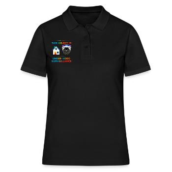 Gebäude Überwachung - Frauen Polo Shirt - Schwarz - Vorne - Ailine (174cm)