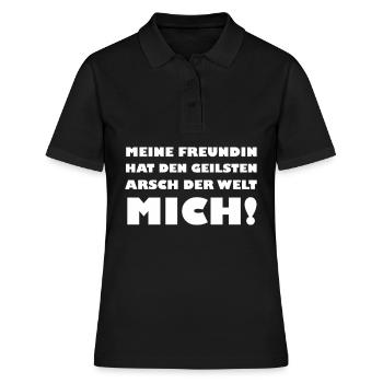 geiler Arsch - Frauen Polo Shirt - Schwarz - Vorne - Ailine (174cm)