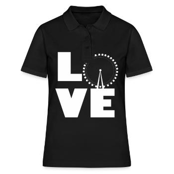 Ferris Wheel Amusement Park Love Carousel Fair - Women's Polo Shirt - black - Front - Ailine (174cm)
