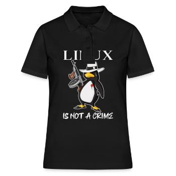 Linux is Not A Crime Tux Linux Penguin Gangster - Frauen Polo Shirt - Schwarz - Vorne - Ailine (174cm)