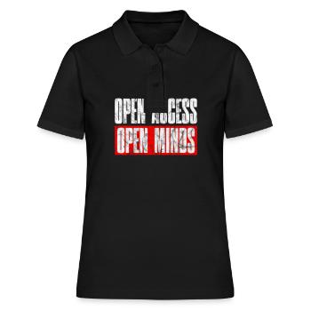 Open Access Open Mind for Hacker and Coder - Frauen Polo Shirt - Schwarz - Vorne - Ailine (174cm)