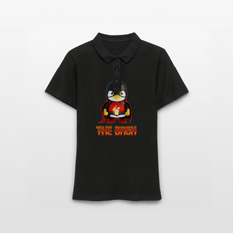 The Bash Penguin Superhero for Linux Coder and Frauen Polo Shirt