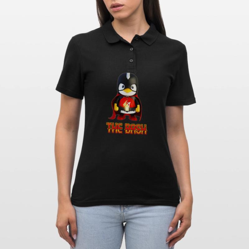 The Bash Penguin Superhero for Linux Coder and Frauen Polo Shirt