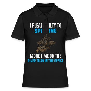 Fly Fishing Guilty of Spending More Time River - Frauen Polo Shirt - Schwarz - Vorne - Ailine (174cm)