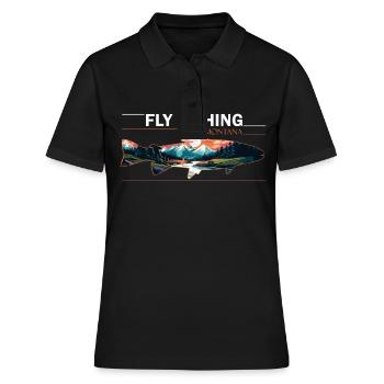 Fly Fishing in Montana Scenic - Women's Polo Shirt - black - Front - Ailine (174cm)