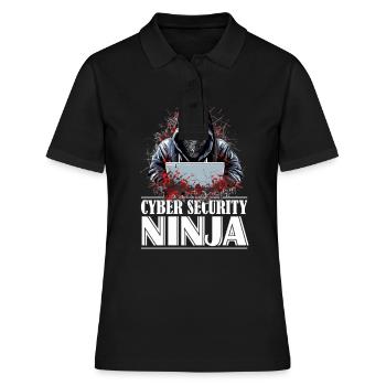 Ethical Hacker Stolz: Cyber Security Ninja - Frauen Polo Shirt - Schwarz - Vorne - Ailine (174cm)