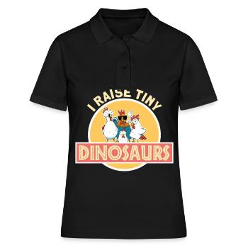 J’élève un minuscule dinosaure éleveur de coq de poulet Dino - Polo Femme - noir - Devant - Ailine (174cm)