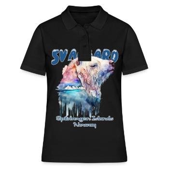 Svalbard Norway Spitsbergen Polar Polar Bear - Women's Polo Shirt - black - Front - Ailine (174cm)