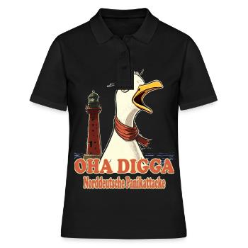 OHA Norddeutsche Panikattacke Friesisch Nordsee - Frauen Polo Shirt - Schwarz - Vorne - Ailine (174cm)
