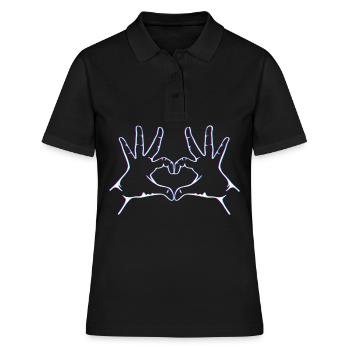 hand herz geste - Frauen Polo Shirt - Schwarz - Vorne - Ailine (174cm)