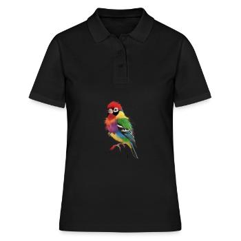 Pinson à spectre vibrant - Polo Femme - noir - Devant - Ailine (174cm)