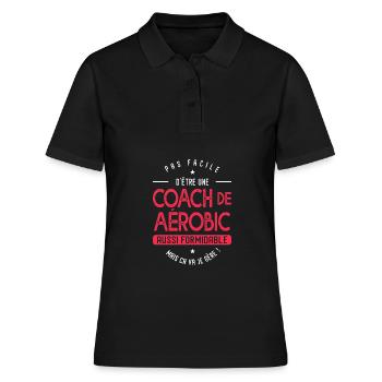 coach Aérobic formidable cadeau humour aérobic - Polo Femme - noir - Devant - Ailine (174cm)
