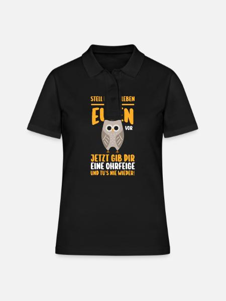 Eulen - Frauen Polo Shirt - Schwarz