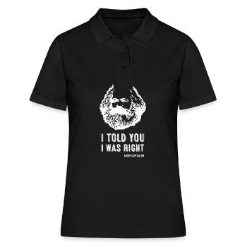 Je vous ai dit que j’avais raison Marx Marxisme - Polo Femme - noir - Devant - Ailine (174cm)