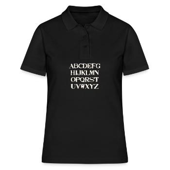 ABC Geschenkidee Alphabet - Frauen Polo Shirt - Schwarz - Vorne - Ailine (174cm)