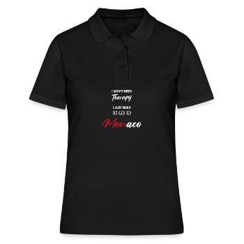Monaco Idée Cadeau Drôle Dire Drôle - Polo Femme - noir - Devant - Ailine (174cm)