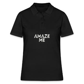 AMAZE ME Geschenkidee - Frauen Polo Shirt - Schwarz - Vorne - Ailine (174cm)