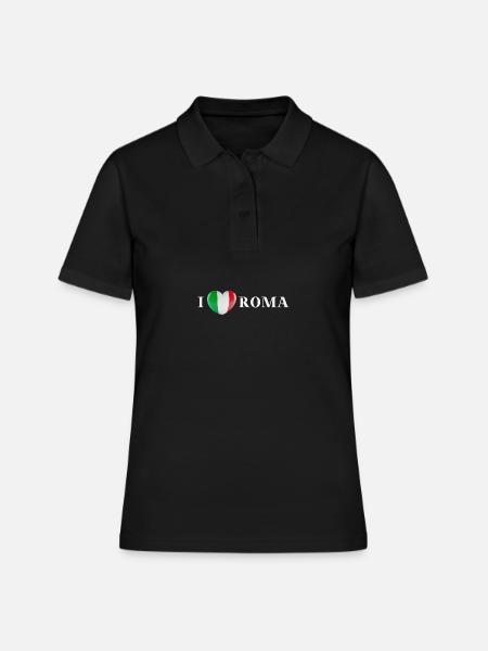 I LOVE ROMA Idée cadeau Italie - Polo Femme - noir