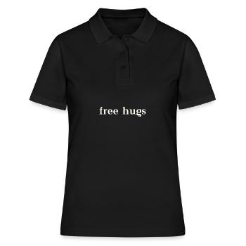 Câlins gratuits Idée cadeau câlin Amour - Polo Femme - noir - Devant - Ailine (174cm)