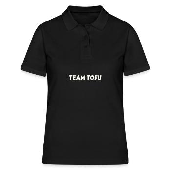 Idée cadeau Tofu Équipe Vegan Drôle - Polo Femme - noir - Devant - Ailine (174cm)