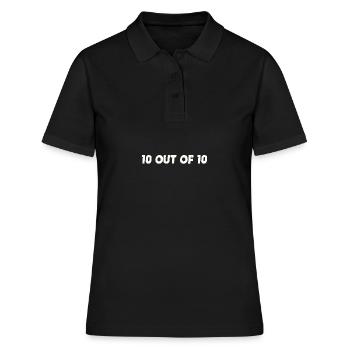 10 Sur 10 Idée Cadeau Dix Sur Dix Drôle - Polo Femme - noir - Devant - Ailine (174cm)