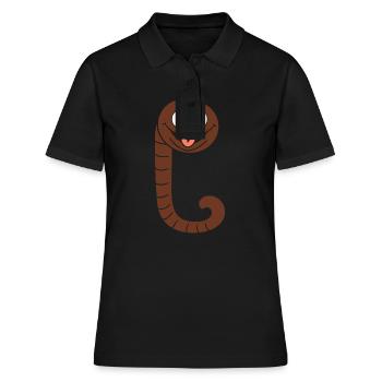 Regenwurm - Frauen Polo Shirt - Schwarz - Vorne - Ailine (174cm)