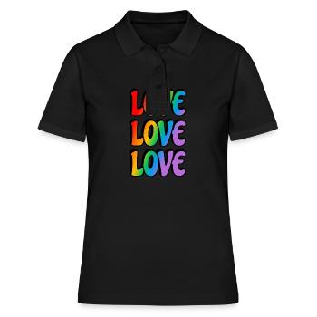Liebe Liebe Liebe LGBTQ Pride - Frauen Polo Shirt - Schwarz - Vorne - Ailine (174cm)