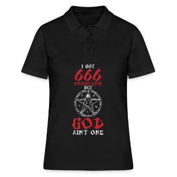 J’ai eu 666 problèmes mais Dieu une sorcière Satanisme - Polo Femme - noir - Devant - Ailine (174cm)