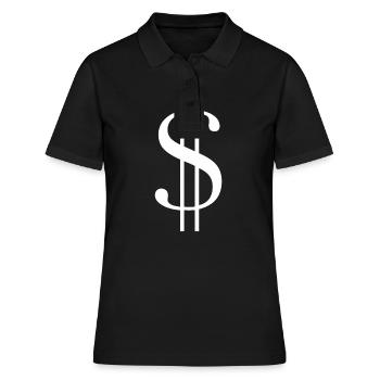 Dollar weiß - Frauen Polo Shirt - Schwarz - Vorne - Ailine (174cm)