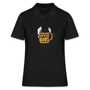 Ich bin nur für die Buhen hier Halloween-Outfits - Frauen Polo Shirt - Schwarz - Vorne - Ailine (174cm)